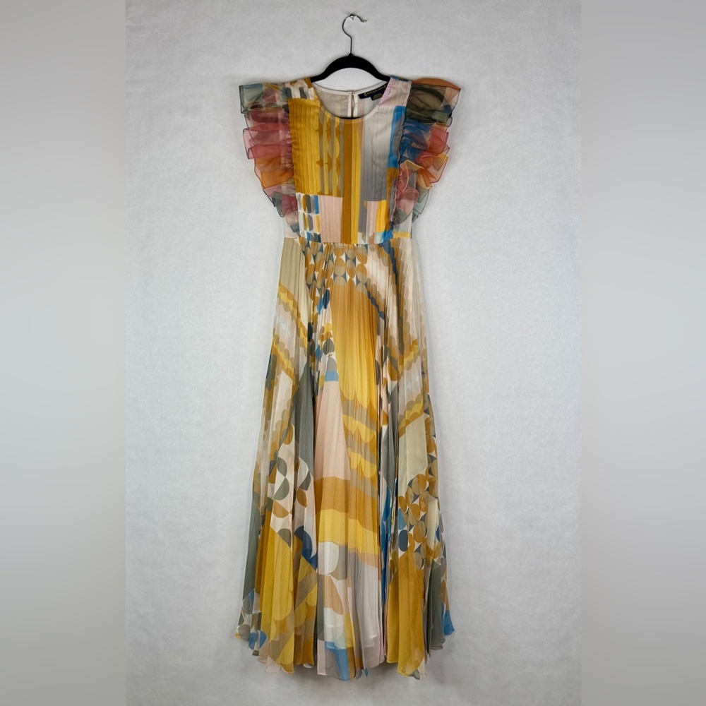 PANKAJ & NIDHI Norma Pleated Maxi Dress - Sz 0 - Picture 5 of 13